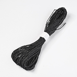 Черный Шнур бумажных шнуров, для изготовления ювелирных изделий, 2 -ply, чёрные, 2 мм, около 32.8 ярдов (30 м) / пачка