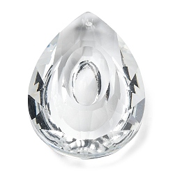 Clair Pendentifs en verre transparent, facette, larme, pour pendentifs suspendus en cristal lustre, clair, 48x33x14mm, Trou: 1.8mm