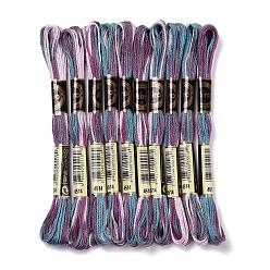 Dark Slate Gray 10 Skeins 6-Ply Polyester Embroidery Floss, Cross Stitch Threads, Segment Dyed, Dark Slate Gray, 0.5mm, about 8.75 Yards(8m)/skein