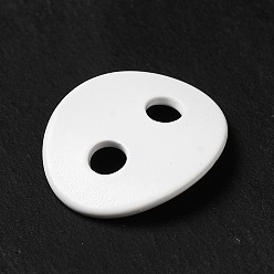 White Spray Painted 201 Stainless Steel Connector Charms, Oval, White, 12x14x1mm, Hole: 2.5mm