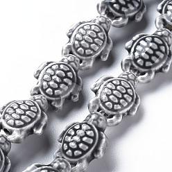 Gray Handmade Porcelain Ceramic Beads Strands, Famille Rose Style, Tortoise, Gray, 19.5x15x8mm, Hole: 1.8mm, about 17~18pcs/strand, 11.42~12.24 inch(29~31.1cm)