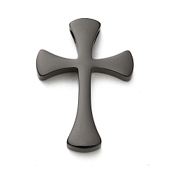 Черный 304 подвески из нержавеющей стали, крестик, ионное покрытие (ip), чёрные, 30.5x22x4 мм, отверстие : 3 мм