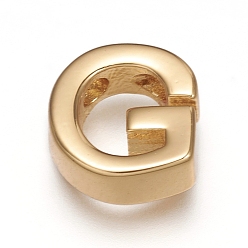 Letter G Brass Charms, Long-Lasting Plated, Real 18K Gold Plated, Letter.G, G: 8.5x8x3mm, Hole: 1.6mm