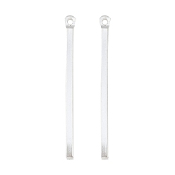 Посеребрённый Латунные подвески, без кадмия и без свинца, бар, 925 серебро покрытием, 30x1.5x1.5 мм, отверстие : 1 мм