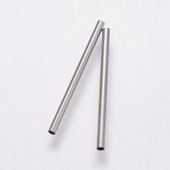 Stainless Steel Color 304 Stainless Steel Tube Beads, Stainless Steel Color, 25x1.5mm, Hole: 1mm