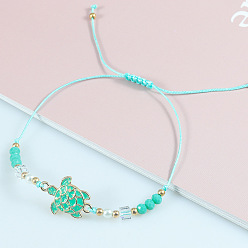 1 Colorful Turtle Bracelet Crystal Bead Shrink Bracelet Ocean Series Bracelet