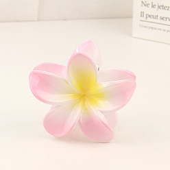 Pearl Pink Plastic Claw Hair Clip, Plumeria Hair Accessories for Girls Women, Flower, Pearl Pink, 83x40mm