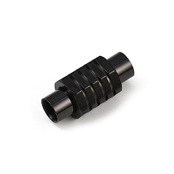 Черный Магнитные застежки, нержавеющая сталь 304, колонка, чёрные, 20x10x9 мм, отверстие : 5 мм