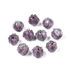 Plum Handmade Lampwork Beads, Flower, Plum, 10~11x11.5~12.5mm, Hole: 1.2mm