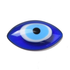 Oval Evil Eye Resin Cabochons, Lucky Eye Cabochons, Blue, Oval, 16.5x29x5mm