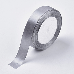 Light Grey Single Face Solid Color Satin Ribbon, for Gift Packaging, Party Decoration, Light Grey, 1-1/2 inch(38~40mm), about 25yards/roll(22.86m/roll), 5rolls/group, 125yards(114.3m/group)