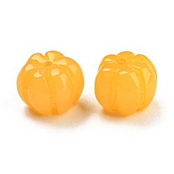 Orange Autumn Resin Vegetable Beads, Pumpkin, Orange, 12.5~13x10mm, Hole: 1.5mm