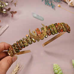 Унакит Натуральные унакитовые резинки для волос, корона для волос, для женщин девушек, 200x150x8 мм