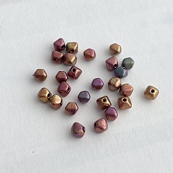 Mixed Color 10Pcs Czech Glass Beads, Octagon, Mixed Color, 4x4mm