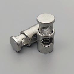 Silver Alloy Upgraded Cord Locks Clip Ends, Single Hole Drawstring Stopper Fastener Buttons, Silver, 1cm, Hole: 5mm