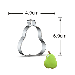 Stainless Steel Color DIY 430 Stainless Steel Pear-shaped Cutter Candlestick Candle Molds, Fondant Biscuit Cookie Cutting Mould, Stainless Steel Color, 6.9x4.9x2.5cm