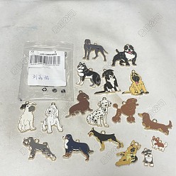 Couleur Mélangete 17 pcs 17 styles pendentifs en émail en alliage, breloques en forme de chien, or, couleur mixte, 16~43.5x13~44.5x1.5mm, Trou: 2~3.4mm, 1 pc / style