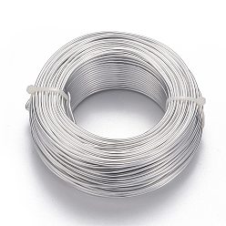 Argent Fil d'aluminium rond, fil d'artisanat flexible, pour la fabrication artisanale de poupée de bijoux de perles, argenterie, Jauge 17, 1.2mm, 140m/500g(459.3 pieds/500g)