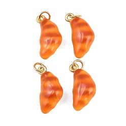 Треугольник Подвески латуни cmолы, хлебные чары, стойки покрытие, долговечный, без кадмия и без свинца, реальный 18 k позолоченный, треугольные, 20.5x10x7.5 мм, Перейти кольцо: 5x1 мм, внутренний диаметр: 3 мм