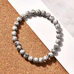 Джаспер Кунжут Браслеты из натуральной кунжутной яшмы / киви с яшмой, круглые, 2 дюйм ~ 2-3/8 дюйм (5~6 см), бусина : 5.8~6.8 mm