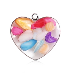 Freshwater Shell Freshwater Shell Pendants, with Stainless Steel Findings, Heart Charms, 20mm