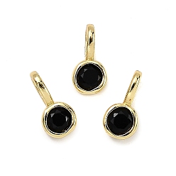 Черный Плоские круглые микро медные проложит кубических прелести диоксида циркония, стойки покрытие, долговечный, без кадмия и без свинца, золотые, чёрные, 10.5x5.5x3.5 мм, отверстие : 4x2.5 мм
