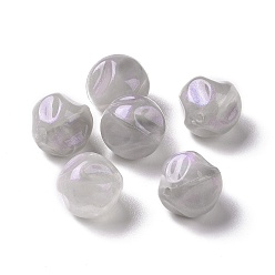 Light Grey Opaque Acrylic Beads, Glitter Beads, Twist Round, Light Grey, 15.5x14.5x15.5mm, Hole: 1.8mm, about 230pcs/500g