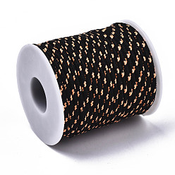 Verge D'or Cordon polyester polyvalent, pour la fabrication de bracelets en corde ou de lacets de bottes, verge d'or, 3x2mm, environ 21.87 yards (20m)/rouleau