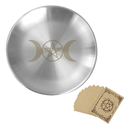 Moon Stainless Steel Incense Holder, Candle Holder, Dowsing Divination Supplies, Moon, 140mm