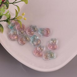 Pearl Pink Transparent Czech Glass Beads, Fox, Pearl Pink, 18x14mm