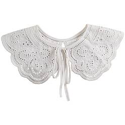 Белый Съемные женские воротники с вышивкой из полиэстера, мини-плащ, аксессуары для одежды, белые, 450x150 мм