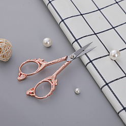 rose gold Retro plum blossom scissors butterfly carving modeling craft small scissors embroidery thread cutting stainless steel scissors