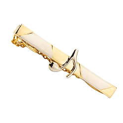 Golden Brass Tie Clips, Musical Note, Golden, 59x15.5mm