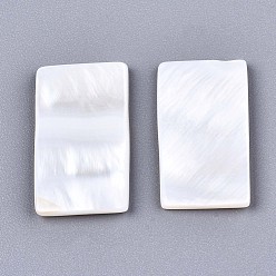 Seashell Color Natural Freshwater Shell Cabochons, Rectangle, Seashell Color, 20x11.5x2mm