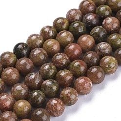 Unakite Natural Unakite Beads Strands, Round, 8.5mm, Hole: 1.2mm, about 46pcs/Strand, 15.16 inch(38.5cm)