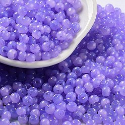 Medium Purple Glass Seed Beads, Imitation Cat Eye, Rondelle, Medium Purple, 4x3.3mm, Hole: 1.4mm