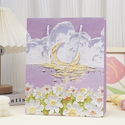 Сливовый Мешки для хранения бумаги для рисования маслом, подарочный пакет с ручкой, прямоугольные, слива, 15x7x20 см