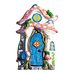Colorful Wood Elf Fairy Door Figurines Ornaments, for Garden Courtyard Tree Decoration, Colorful, 100mm