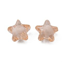 Wheat Transparent Acrylic Beads, Bead in Bead, Star, Wheat, 12x11x8mm, Hole: 2mm, about 1200pcs/500g