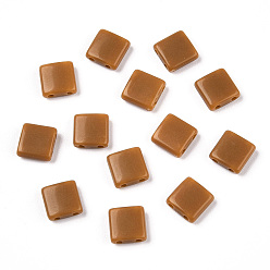 Перу Непрозрачные акриловые слайды, квадратный, Перу, 5.2x5.2x2 мм, отверстие : 0.8 мм.