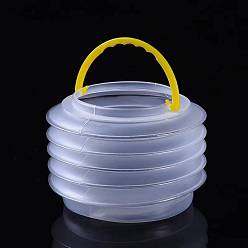 Прозрачный Пластиковые складные ведра для мытья щеток, с губкой и ручкой, принадлежности для рисования и рисования, прозрачные, 14.5 см