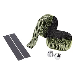Lawn Green High Density Synthetic Sponge Non-slip Band, with Stickers, Plastic Plug, Bicycle Accessories, Lawn Green, 29x3mm, 2m/roll, 2rolls/set