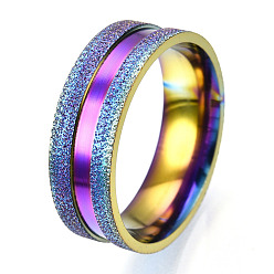 Rainbow Color 201 рифленое кольцо из нержавеющей стали для мужчин и женщин, Радуга цветов, внутренний диаметр: 21 мм, широк: 8 мм