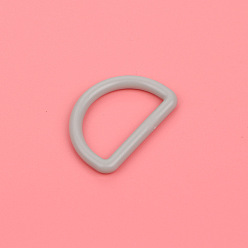 Light Grey Plastic Buckle D Ring, Webbing Belts Buckle, for Luggage Belt Craft DIY Accessories, Light Grey, 25mm, 10pcs/bag