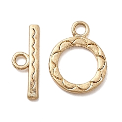 Матовый Золотой Цвет Застежка тоггл из сплава, без кадмия, без никеля и без свинца, кольцо, матовый золотой цвет, 5.5x15.5x1.5 мм, отверстие : 2 мм