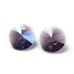 Аметист Стеклянные украшения из горного хрусталя, граненые, конус, аметист, 12x6.5 мм, отверстие : 1.5 мм