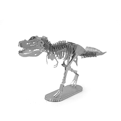 Нержавеющая Сталь Цвет Набор пазлов diy iron 3d tyrannosaurus, собранная модель динозавра, для ребенка, цвет нержавеющей стали, 170x25x78 мм