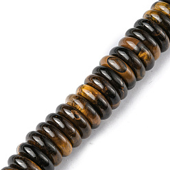Tiger Eye Natural Tiger Eye Beads Strands, Disc, 12x3.5~4mm, Hole: 1.4mm, about 51pcs/strand, 7.48~8.19 inch(19~20.8cm)
