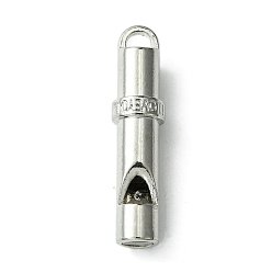 Stainless Steel Color Alloy Pendants, Column, Stainless Steel Color, 44.5x10.5mm, Hole: 4.5~3.2mm
