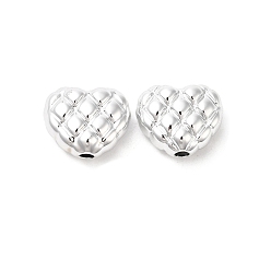 Platinum Plating CCB Plastic Beads, Heart, Platinum, 17x20x9mm, Hole: 3mm
